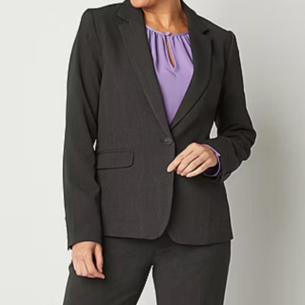 Worthington Women’s Charcoal Blazer Fitted Size 12